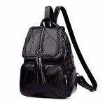 Casual Women Shoulder Bag PU Leather Simple Versatile Trend Female Backpack Student Travel Schoolbag