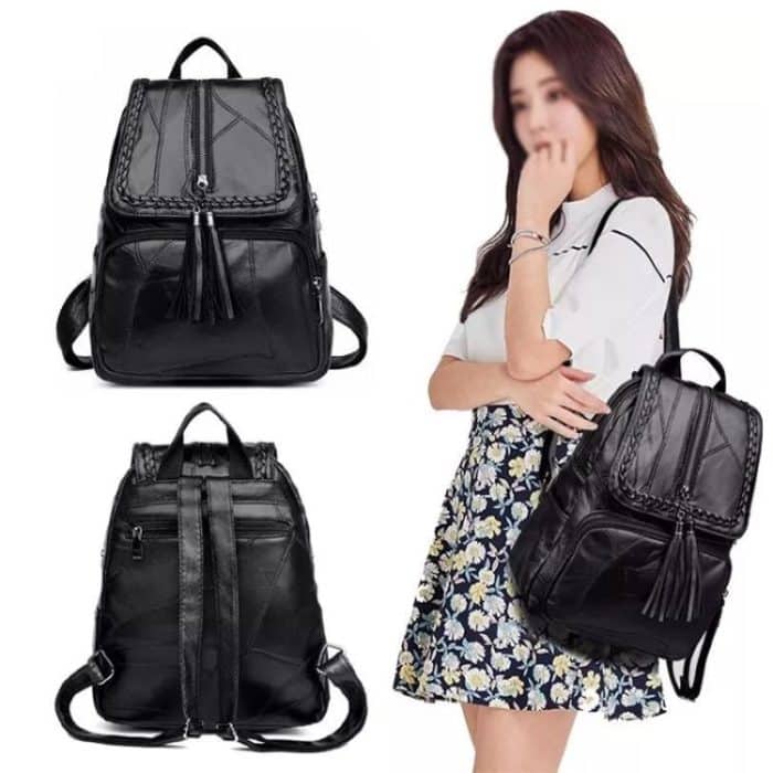 Casual Women Shoulder Bag PU Leather Simple Versatile Trend Female Backpack Student Travel Schoolbag – Bild 2