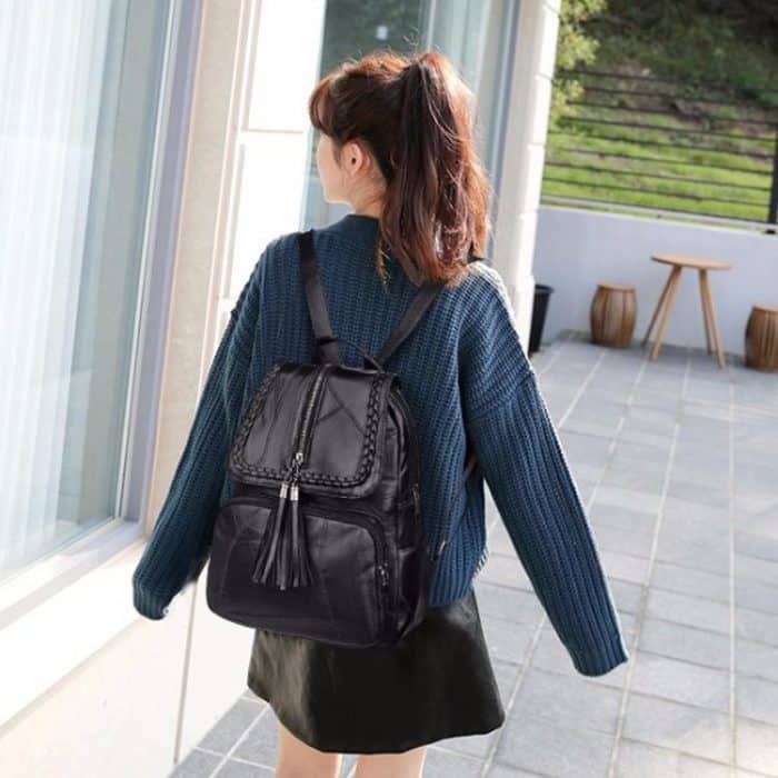 Casual Women Shoulder Bag PU Leather Simple Versatile Trend Female Backpack Student Travel Schoolbag – Bild 10