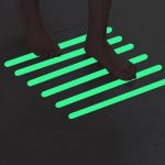 12pcs /Pack PEVA Self-Adhesive Glow-in-the-Dark Anti-Slip Stickers for Bathroom, Stairs, Floor, Strip 2x20cm, Strip 2x38cm, S-shape 1.3x18cm, Round 8cm, Round 10cm, Flower 8cm, Flower 10cm, Conch