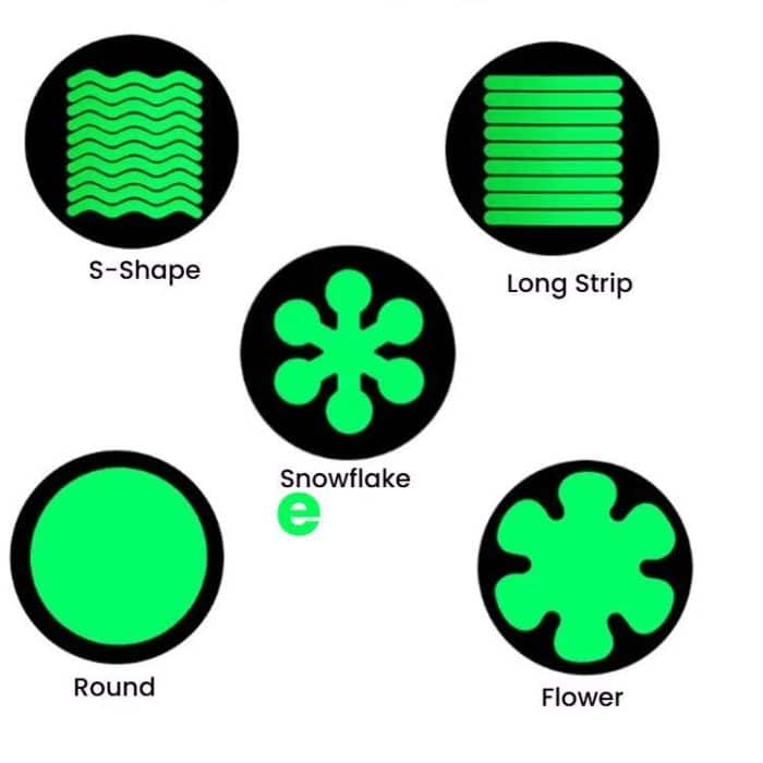 12pcs /Pack PEVA Self-Adhesive Glow-in-the-Dark Anti-Slip Stickers for Bathroom, Stairs, Floor, Strip 2x20cm, Strip 2x38cm, S-shape 1.3x18cm, Round 8cm, Round 10cm, Flower 8cm, Flower 10cm, Conch – Bild 2