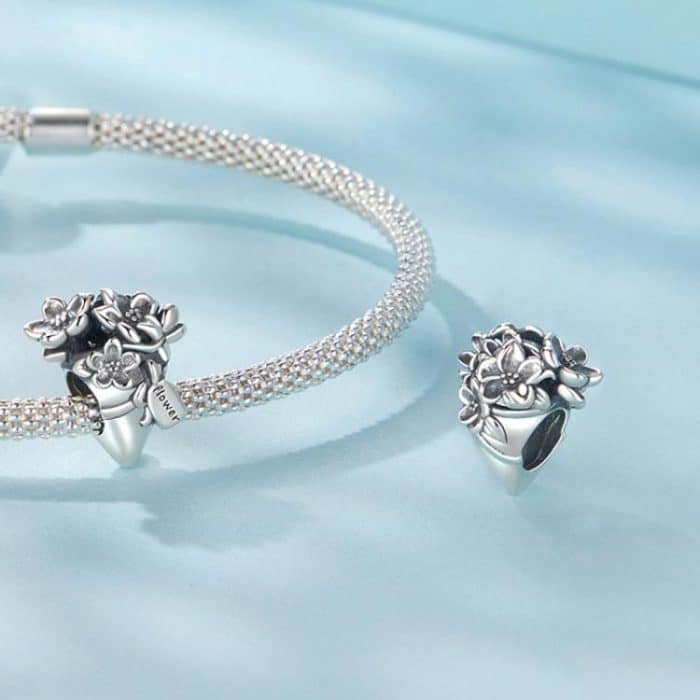 S925 Sterling Silver Oxidized Bouquet Bracelet Beads – Bild 3