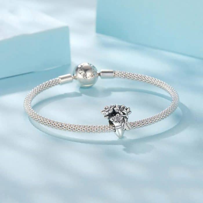 S925 Sterling Silver Oxidized Bouquet Bracelet Beads – Bild 5