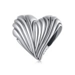 S925 Sterling Silver Oxidized Heart-shaped Bracelet Beads