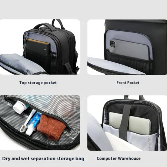 BANGE BG-3055 Men Large Capacity Shoulder Bag Expanded Capacity Business Travel Backpack – Bild 11