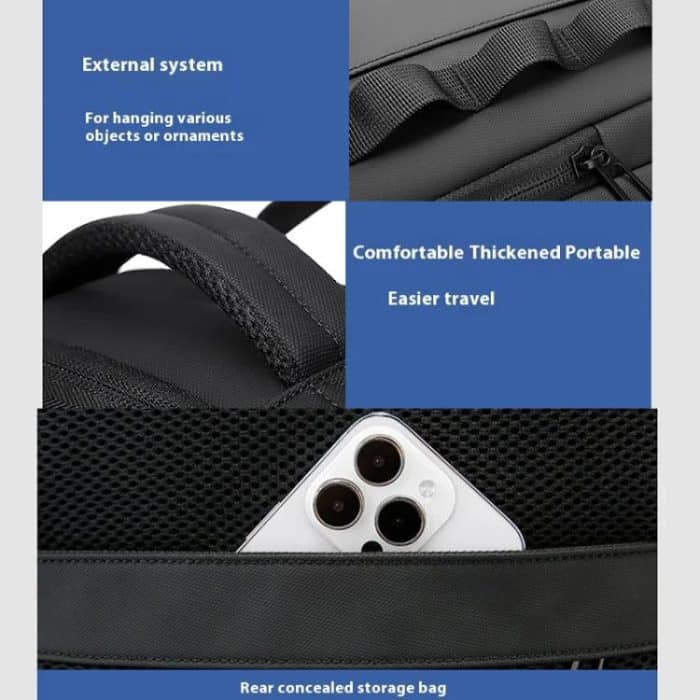 BANGE BG-3055 Men Large Capacity Shoulder Bag Expanded Capacity Business Travel Backpack – Bild 13