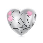 S925 Sterling Silver Oil Drop Couple Kiss Love Beads