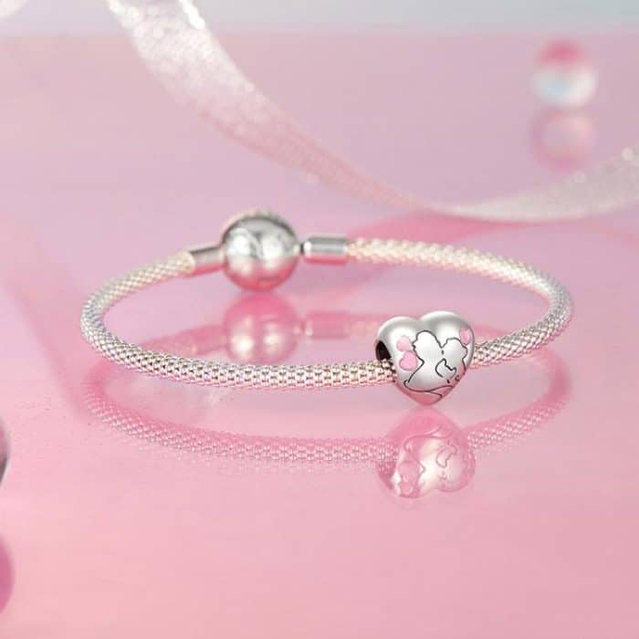 S925 Sterling Silver Oil Drop Couple Kiss Love Beads – Bild 5