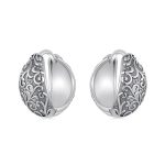S925 Sterling Silver Oxidized Pattern Earrings