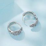 S925 Sterling Silver Oxidized Pattern Earrings – Bild 4