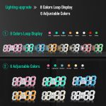 APP Remote Control 3D Led Wall Digital Color Clock Alarm /Date/Temp Display Wall & Table Clock, 22.5 x 9.4 x 2.2cm, 38.2 x 12.8 x 2.4cm – Bild 4