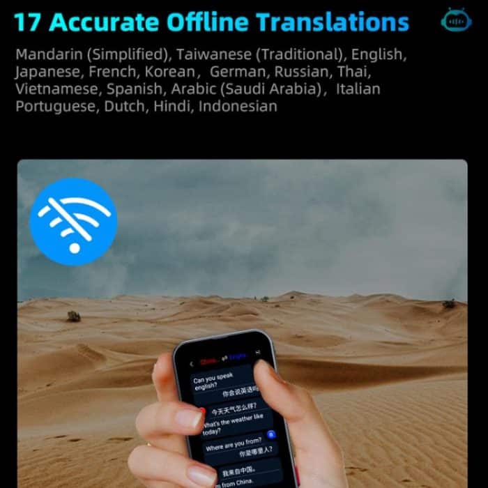 3.1-inch Screen Multilanguage AI Translator Device 139 Online/17 Offline Languages, Real-Time Voice/Photo/Text Translation – Bild 12