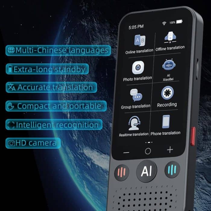 3.1-inch Screen Multilanguage AI Translator Device 139 Online/17 Offline Languages, Real-Time Voice/Photo/Text Translation – Bild 3