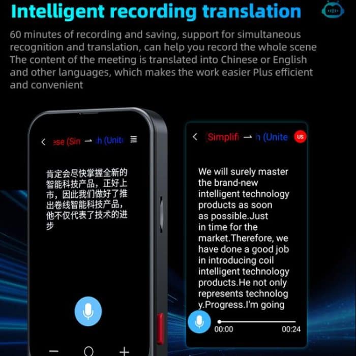 3.1-inch Screen Multilanguage AI Translator Device 139 Online/17 Offline Languages, Real-Time Voice/Photo/Text Translation – Bild 9