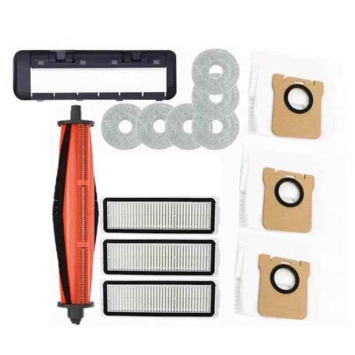 For Xiaomi Robot Vacuum X20 Max / D109GL Parts, Hair-cut Brush, 4pcs Side Brush, Carbon Dust Bag, Rubber Roller Cover, Bristle Roller Cover – Bild 2