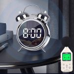 12/24H LED Screen Alarm Clock Loud Metal Clock With Night Light Plug-In Children Clock – Bild 2