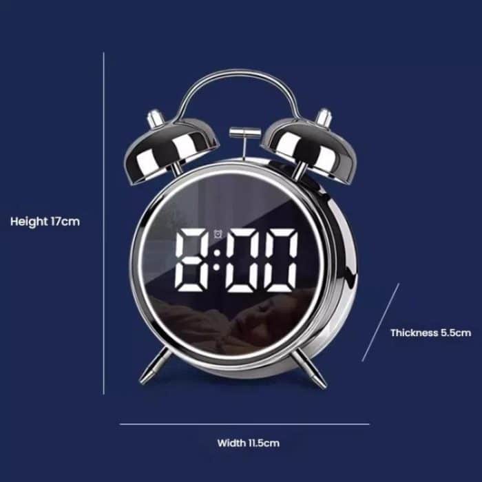 12/24H LED Screen Alarm Clock Loud Metal Clock With Night Light Plug-In Children Clock – Bild 7