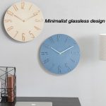 12 Inch Frameless Minimalist Wall Clock Silent Modern Quartz Clock for Living Room, Bedroom, Kitchen, White, Black, Wood Grain, Blue Gray, Gold Bronze, Retro Silver, Black Gold – Bild 3