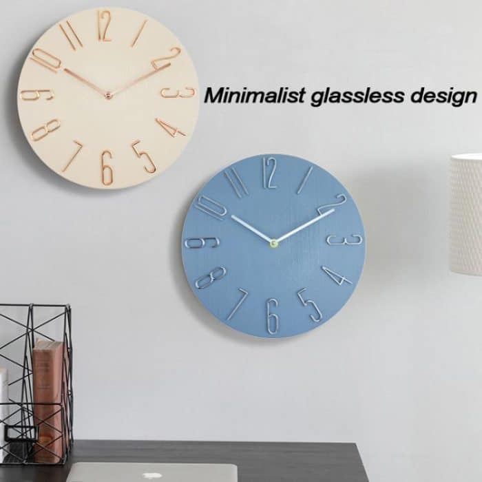 12 Inch Frameless Minimalist Wall Clock Silent Modern Quartz Clock for Living Room, Bedroom, Kitchen, White, Black, Wood Grain, Blue Gray, Gold Bronze, Retro Silver, Black Gold – Bild 3