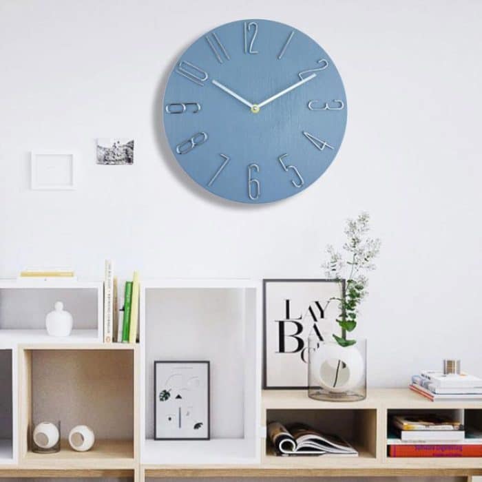 12 Inch Frameless Minimalist Wall Clock Silent Modern Quartz Clock for Living Room, Bedroom, Kitchen, White, Black, Wood Grain, Blue Gray, Gold Bronze, Retro Silver, Black Gold – Bild 5