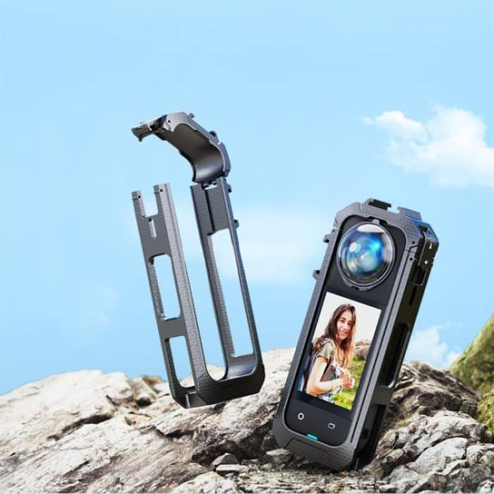 TBD06060267.jpg Für Insta360 X5 Kunststoff-Schutzrahmen Magnetische Quick-Release-Kamerakäfig-Erweiterungshalterung – Bild 1