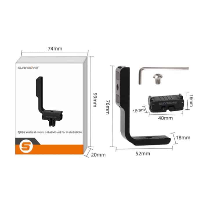 For Insta360 X5 / X4 Sunnylife X4-ZJ826 L-shape Conversion Bracket Magnetic Adaptor Expansion Accessory, X4-ZJ826 – Bild 11