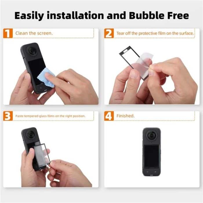 Sunnylife Curved Tempered Film HD Anti-Explosion Anti-Drop Scratch Protective Film, For Insta360 X5 / X4, For Insta360 X5 / X4 2sets – Bild 7