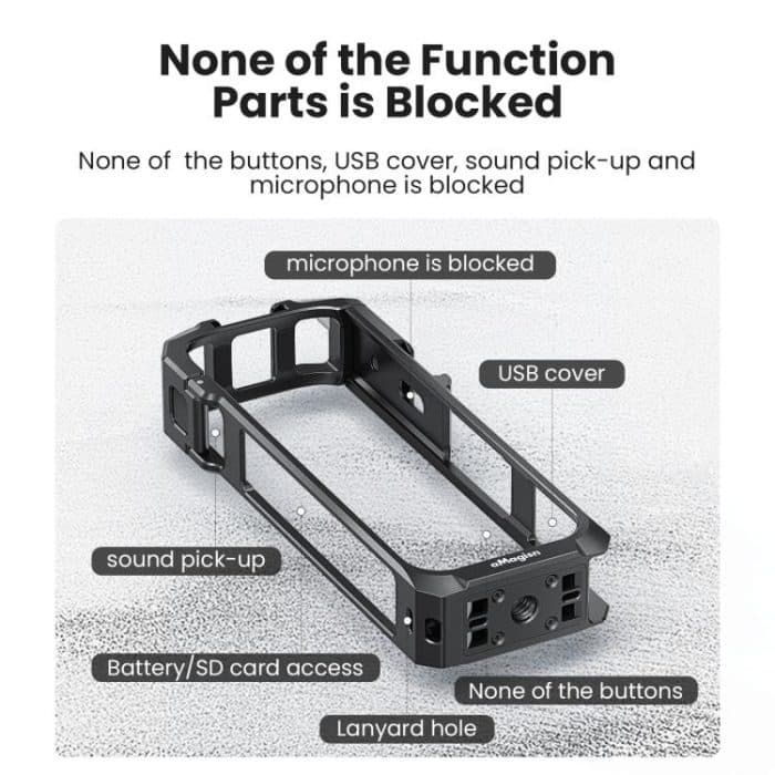 aMagisn Metal Cage for Insta360 X5 Wind Noise Reduction, Shockproof Mount with Dual Cold Shoe – Bild 12