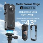 aMagisn Metal Cage for Insta360 X5 Wind Noise Reduction, Shockproof Mount with Dual Cold Shoe – Bild 3
