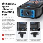 aMagisn Metal Cage for Insta360 X5 Wind Noise Reduction, Shockproof Mount with Dual Cold Shoe – Bild 6