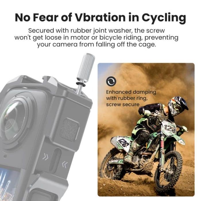 aMagisn Metal Cage for Insta360 X5 Wind Noise Reduction, Shockproof Mount with Dual Cold Shoe – Bild 10