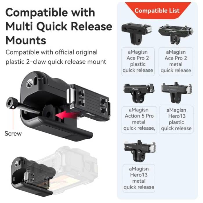 aMagisn Xplorer Grip Kit Street Vlogging-Griff für Actionkameras der Serien Insta360, DJI Action und GoPro Hero – Bild 5