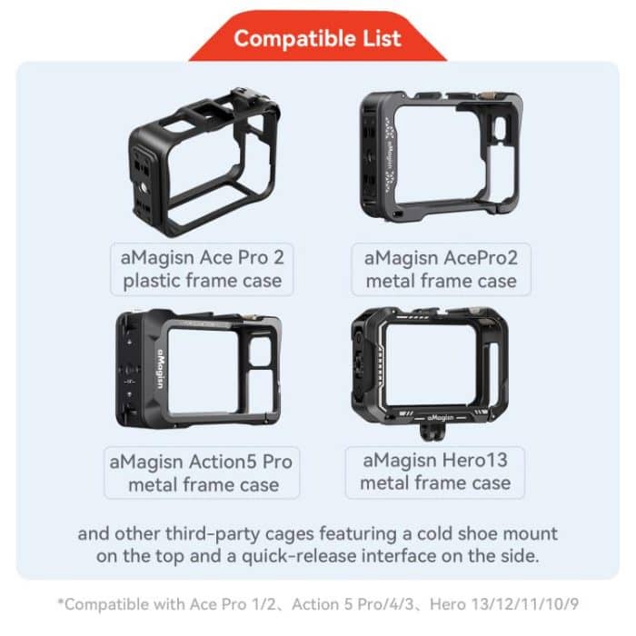 aMagisn Xplorer Grip Kit Street Vlogging-Griff für Actionkameras der Serien Insta360, DJI Action und GoPro Hero – Bild 7