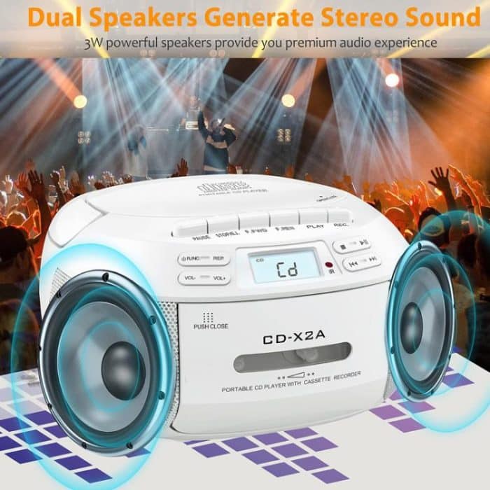 X2A Portable Cassette Player Stereo Bluetooth AM/FM/MP3 Music CD Player Tape Recorder, US Plug, EU Plug, UK Plug, AU Plug – Bild 6