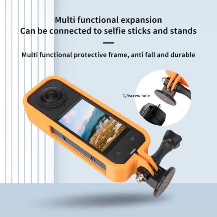 For Insta360 X5 360 Camera CQT Expandable Protective Cage Shockproof Case, Vertical Black, Horizontal Black, Vertical Orange, Horizontal Orange – Bild 3