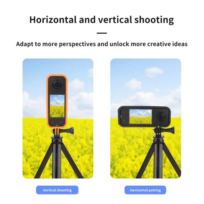 For Insta360 X5 360 Camera CQT Expandable Protective Cage Shockproof Case, Vertical Black, Horizontal Black, Vertical Orange, Horizontal Orange – Bild 5