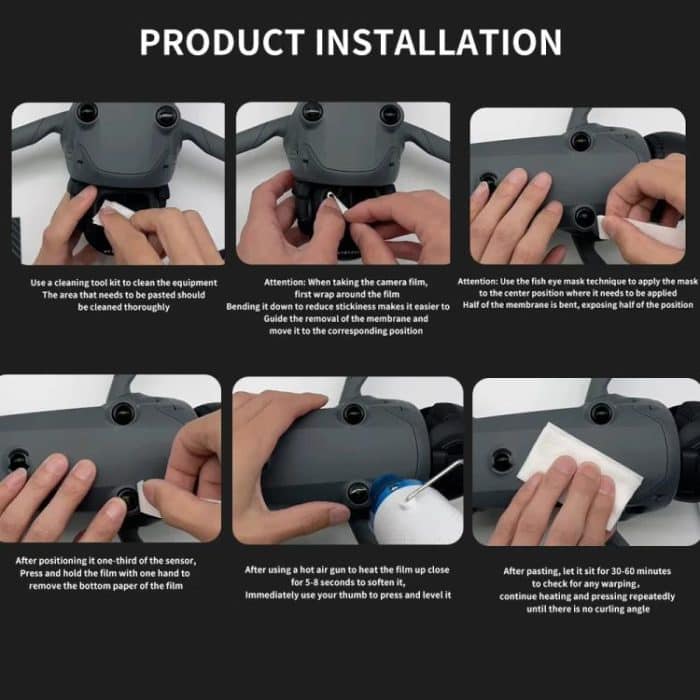 CQT Nano-Beschichtung Schutzfolie für DJI Mavic 4 Pro Objektiv & Sensor Displayschutzfolie mit Heißluftgebläse-Kit – Bild 8