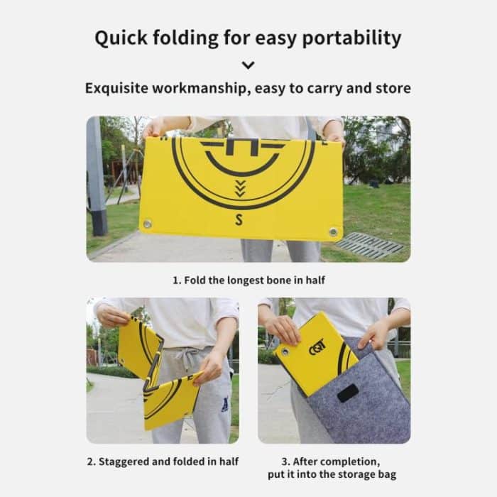 CQT 55cm Universal Reflective Drone Landing Pad Dual-Sided Waterproof Foldable Mat with Ground Pegs – Bild 8