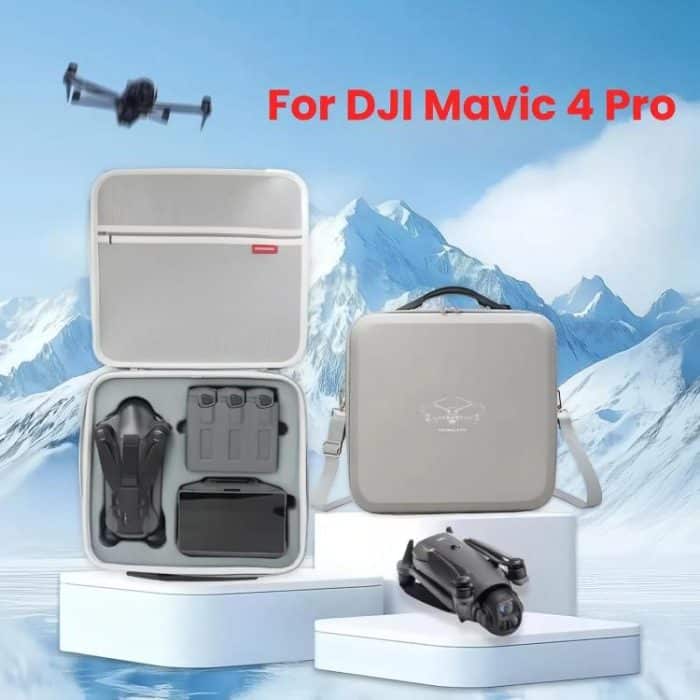 For DJI Mavic 4 Pro Fly More Combo / Creator Combo Carrying Case Durable PU Crossbody Shoulder Bag, Shoulder Bag Black, Shoulder Bag Gray – Bild 2