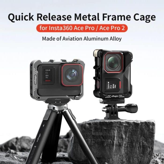 For Insta360 Ace Pro 2 / Ace Pro Camera AMagisn Quick Release Metal Cage Horizontal & Vertical Shooting Protective Frame – Bild 2