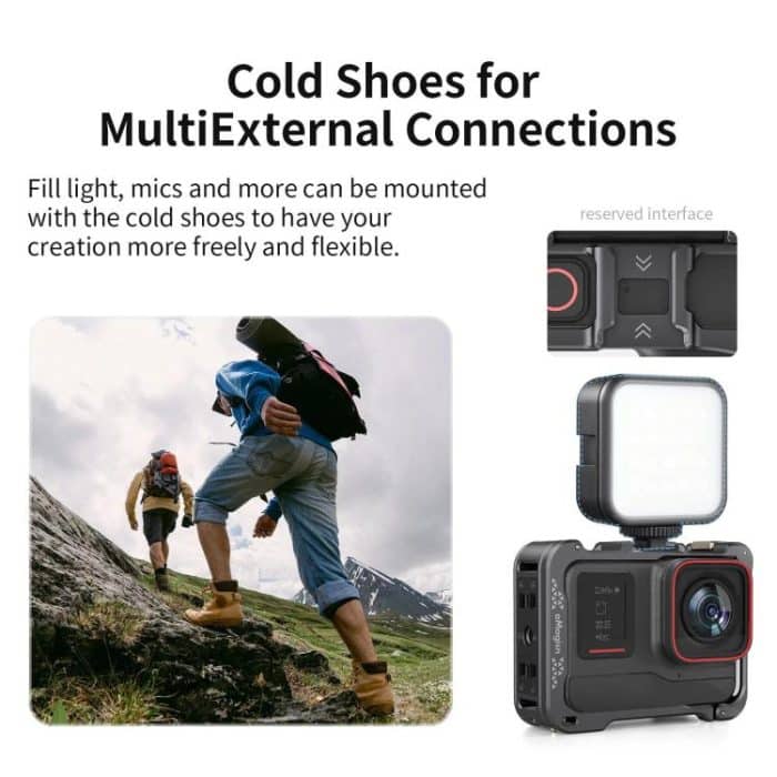 For Insta360 Ace Pro 2 / Ace Pro Camera AMagisn Quick Release Metal Cage Horizontal & Vertical Shooting Protective Frame – Bild 12