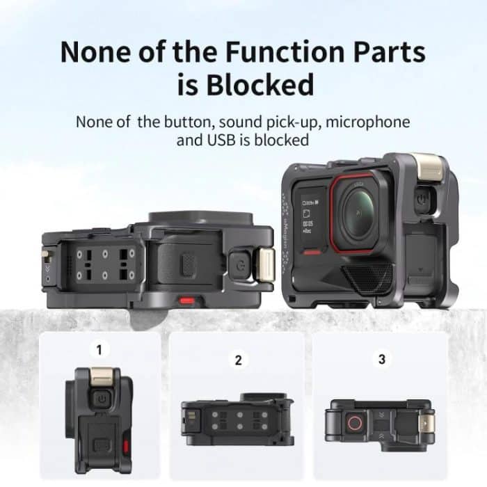 For Insta360 Ace Pro 2 / Ace Pro Camera AMagisn Quick Release Metal Cage Horizontal & Vertical Shooting Protective Frame – Bild 13