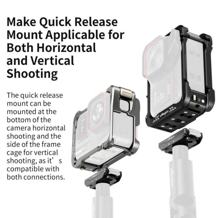 For Insta360 Ace Pro 2 / Ace Pro Camera AMagisn Quick Release Metal Cage Horizontal & Vertical Shooting Protective Frame – Bild 3