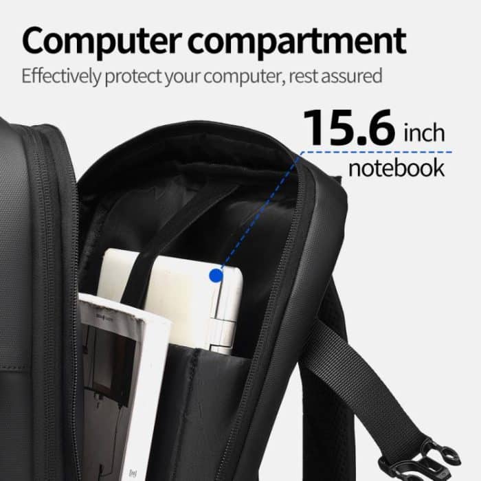 WEIXIER B759 Simple Expandable Men Shoulder Bag Large Capacity Laptop Backpacks – Bild 5