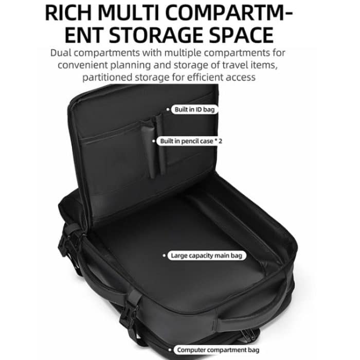 WEIXIER B759 Simple Expandable Men Shoulder Bag Large Capacity Laptop Backpacks – Bild 6