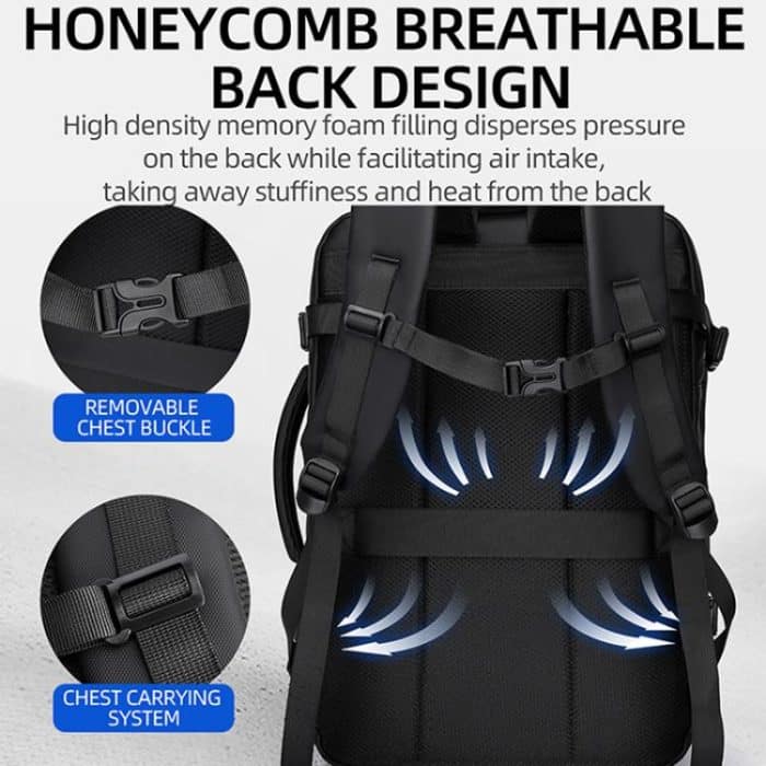 WEIXIER B759 Simple Expandable Men Shoulder Bag Large Capacity Laptop Backpacks – Bild 9