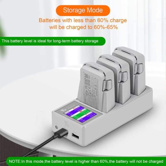 Für DJI Flip Drone YX 3-Kanal-Batterieladegerät mit Farb-LCD-Bildschirm Smart Charging Hub – Bild 5