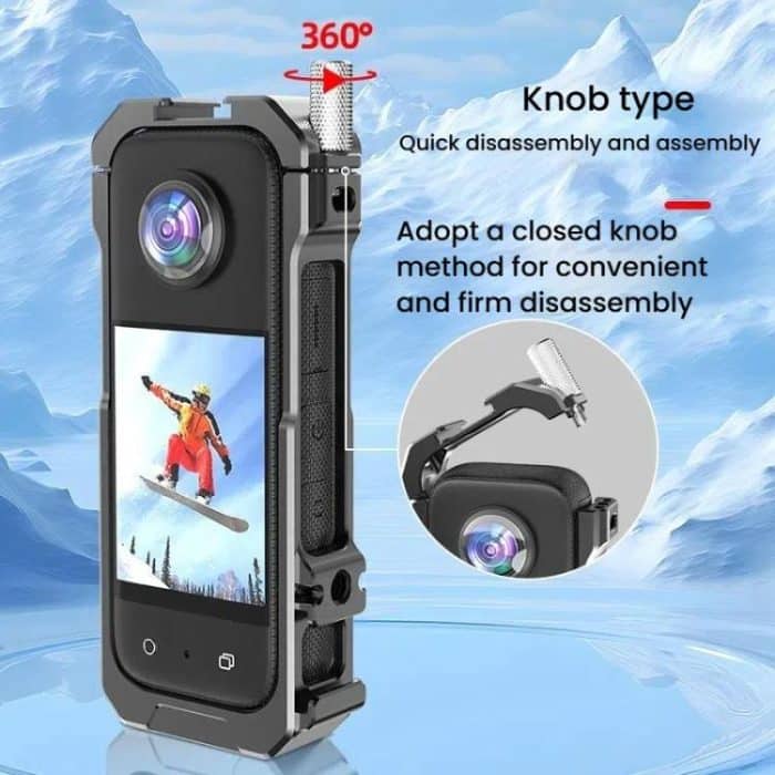 Für Insta360 X3 HEPAIL AC62 Metall Kaninchen Käfig Magnetische Saug Horizontale Vertikale Schutz Rahmen – Bild 4