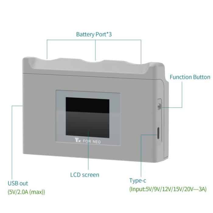 Für DJI Neo Batterie Ladegerät YX 3-weg Farbe Bildschirm Ladegerät Hub Ladestation – Bild 10