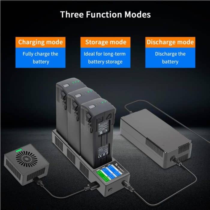 For DJI Mavic 3 YX Battery Charger Discharger Hub 3-in-1 Smart Charging Station With Color Screen, US Plug, AU Plug, EU Plug, UK Plug – Bild 3